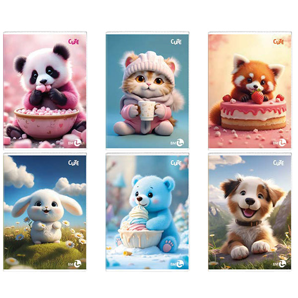  Maxiquaderno Cute fantasia - A4 - 5mm - 40+2 fogli - 80gr - BM 