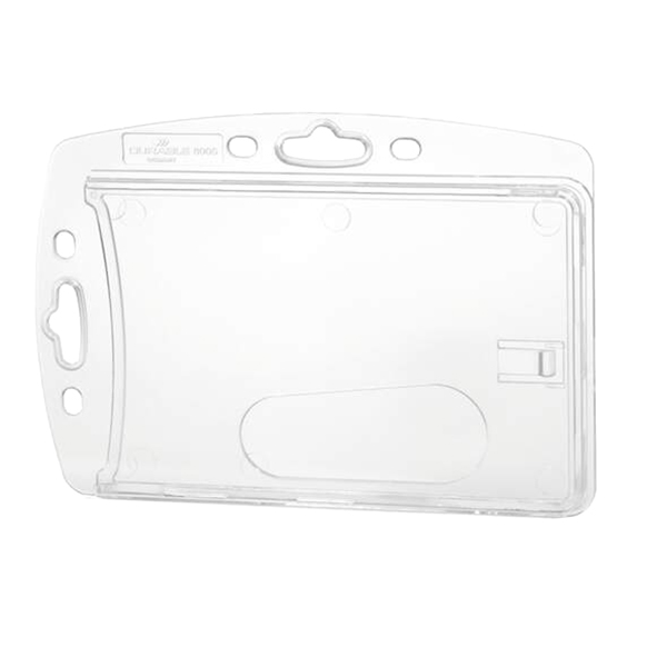  Portabadge rigido - 5,4 x 8,7 cm - trasparente - Durable - conf. 10 pezzi 