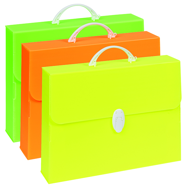 Valigetta Polionda Fluo - 28x39cm - dorso 8cm - colori assortiti - Favorit 