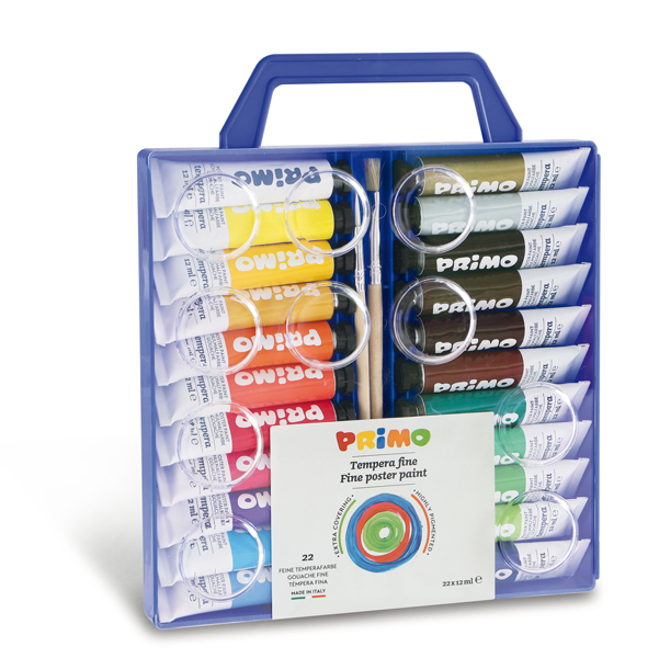  Tubi tempera - 12 ml - colori assortiti - Primo - astuccio 22 pezzi 