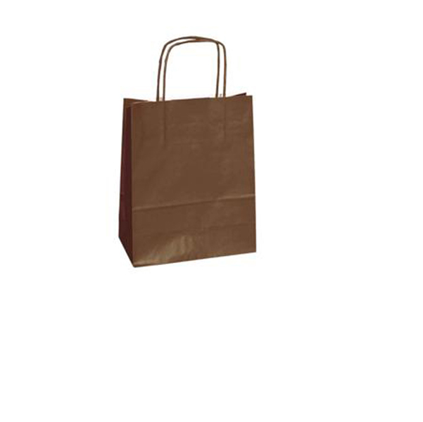  Shopper Twisted - maniglie cordino - 45 x 15 x 50 cm - carta kraft - marrone - Mainetti Bags - conf. 25 pezzi 