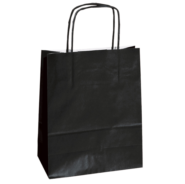  Shopper Twisted - maniglie cordino - 14 x 9 x 21 cm - carta kraft - nero - Mainetti Bags - conf. 25 pezzi 