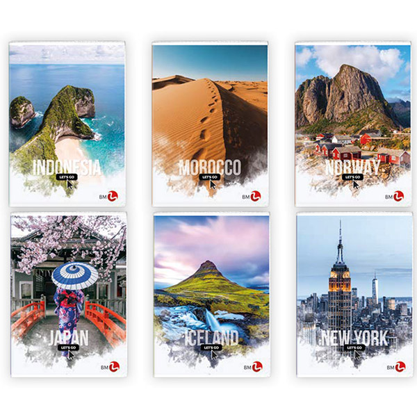  Maxiquaderno A4 40fg+2 80gr 5mm c/margine Travel BM 