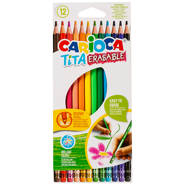  Pastelli Tita cancellabile - Carioca - astuccio 12 pezzi 