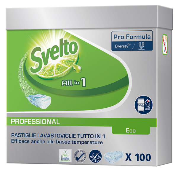  Tabs Eco 3in1 per lavastoviglie - Svelto - fustino da 100 tabs da 20 gr 
