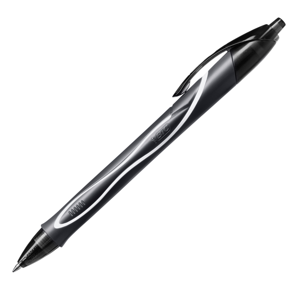  Penna a sfera a scatto Gelocity Quick Dry - punta 0,7mm - nero - Bic - conf. 12 pezzi 