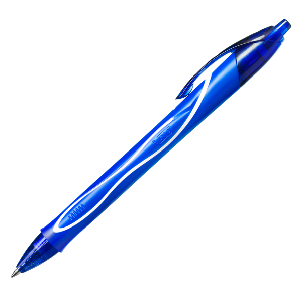  Penna a sfera a scatto Gelocity Quick Dry - punta 0,7mm - blu - Bic - conf. 12 pezzi 