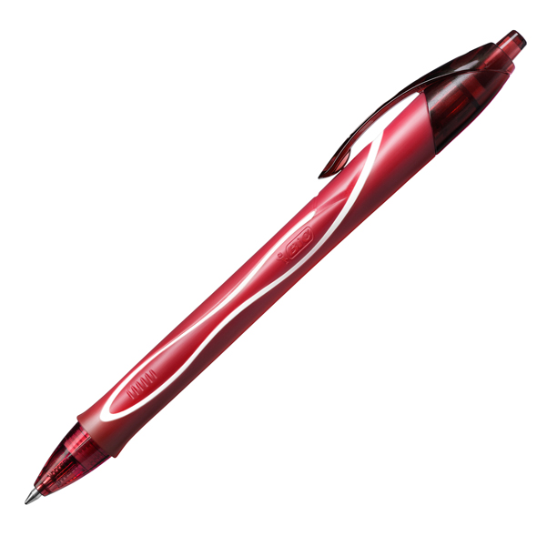  Penna a sfera a scatto Gelocity Quick Dry - punta 0,7mm - rosso - Bic - conf. 12 pezzi 