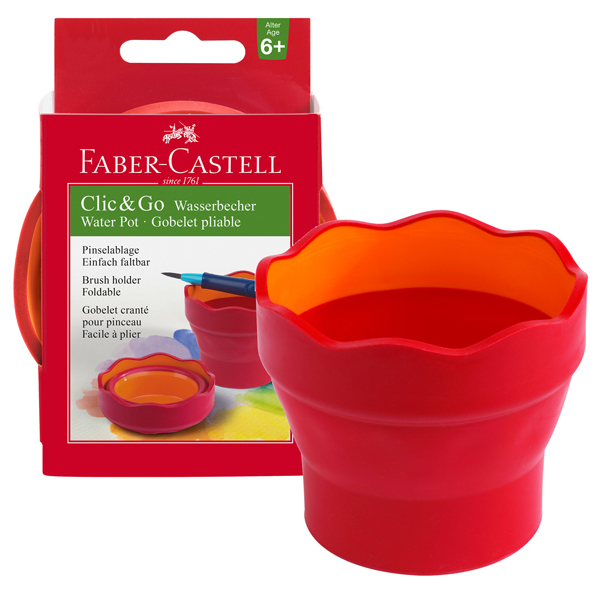  Vaschetta Click &amp; Go - multiuso - rossa - Faber-Castell 