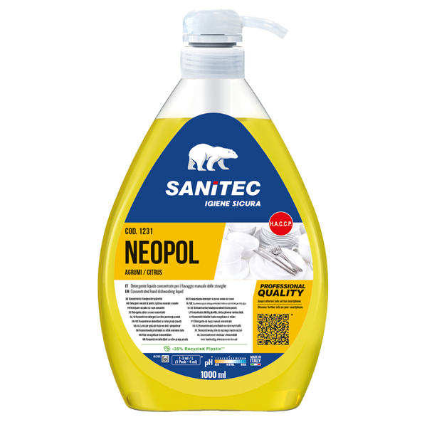  Detergente Neopol Piatti Gel Agrumi - 1 L - Sanitec 