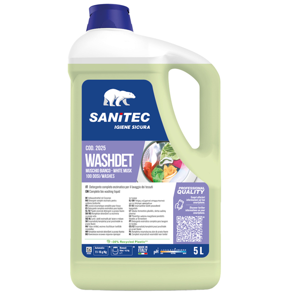  Detersivo liquido Lavatrice Washdet Muschio Bianco- 5 L - Sanitec 