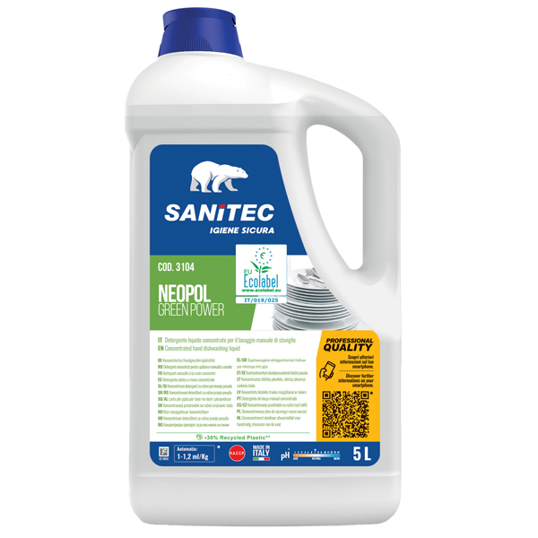  Detergente piatti Green Power - tanica 5 L - Sanitec 