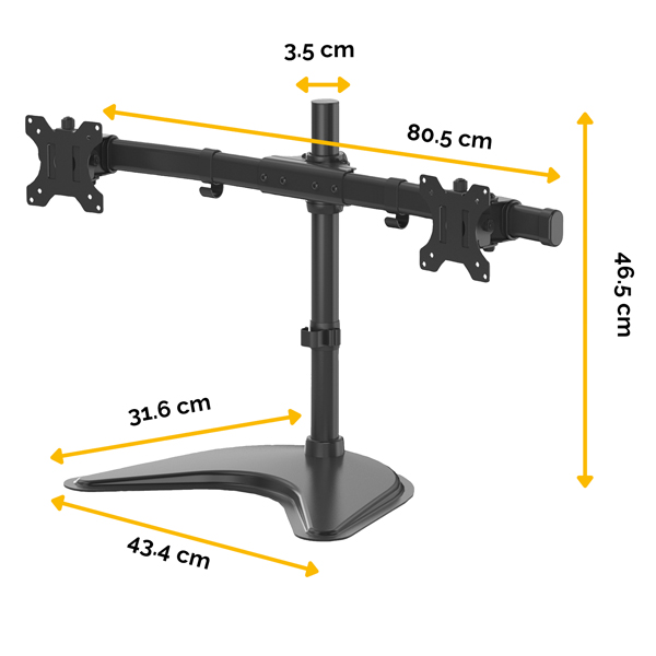  Braccio porta monitor Doppio Freestanding - Fellowes 