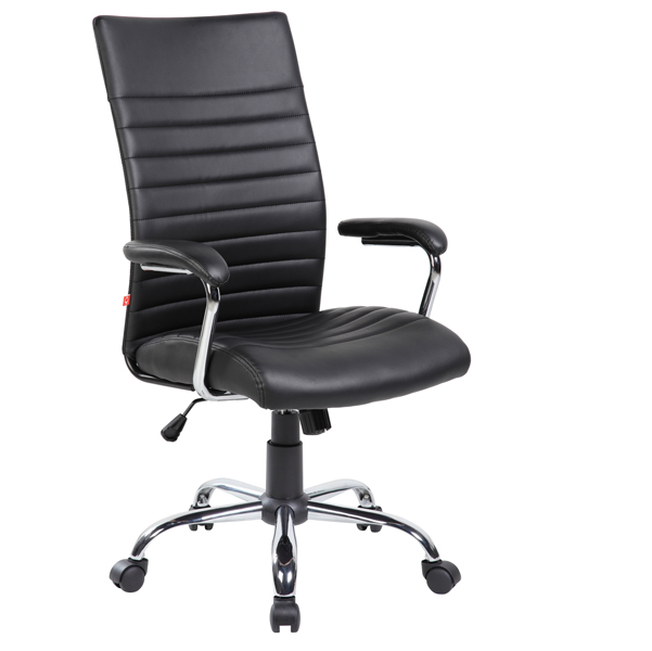  Poltrona direzionale San Francisco H - con ruote e braccioli - nero - Serena Group 