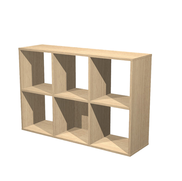  Libreria casellario Rainbow - 6 caselle - 104,1x29,2x69,8 cm - rovere 