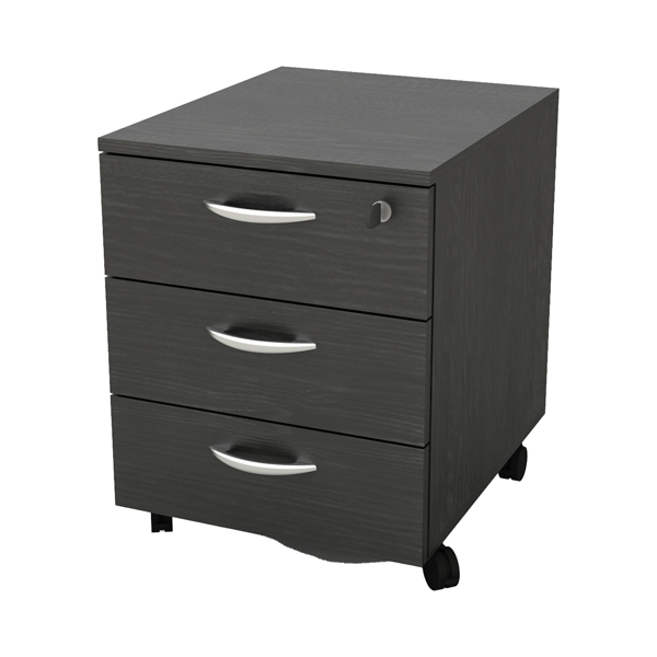  Cassettiera Rainbow - 3 cassetti - con ruote - 41 x 50 x 52,2 cm - nero venato 