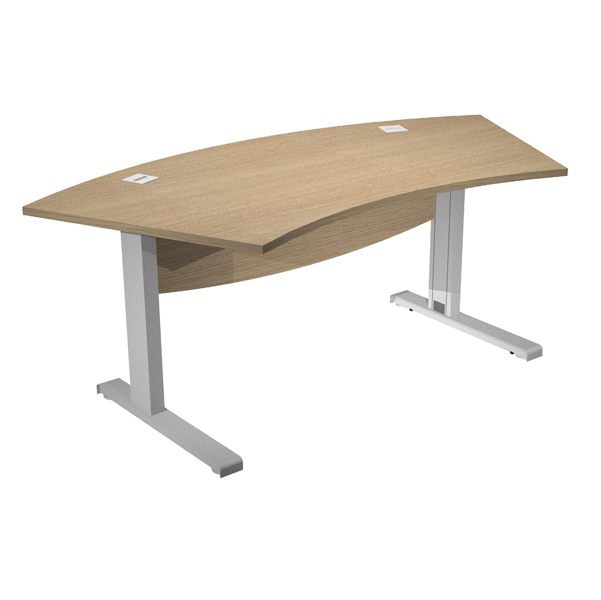  Scrivania Agorà Direction - fianchi a L in metallo - 190 x 96 x 73 cm - rovere 