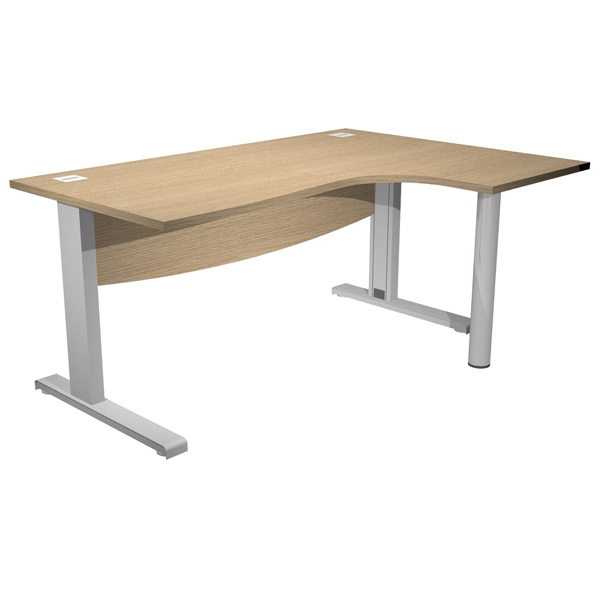  Scrivania Agorà Direction Compact - DX - fianco a L in metallo - L 160 cm - rovere 