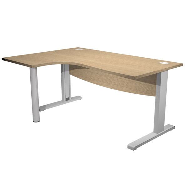  Scrivania Agorà Direction Compact - SX - fianco a L in metallo - L 180 cm - rovere 