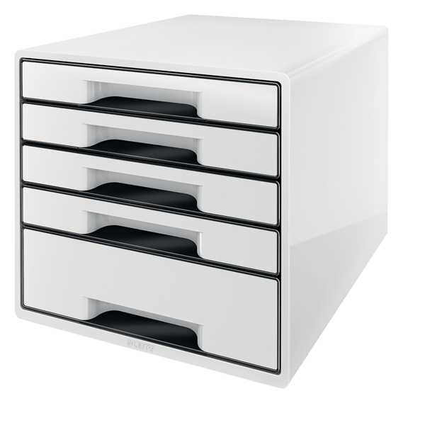  Cassettiera Drawer Cabinet Cube 5 - 28,7 x 27 x 36,3 cm - bianco - Leitz 