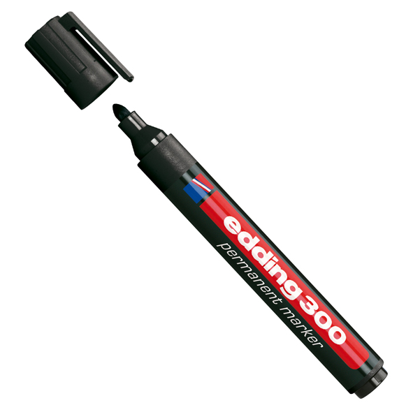  Marcatore permanente 300 - punta conica - da 1,5 a 3 mm - nero - Edding 