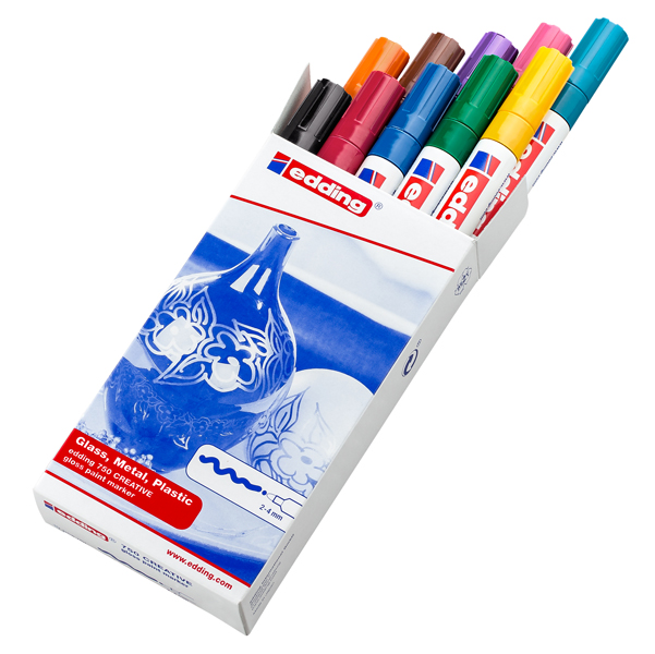  Marcatore permanente a vernice 750 - punta tonda - da 2 a 4 mm - Edding - astuccio 10 pezzi 