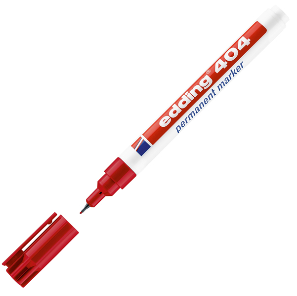  Marcatore permanente 404 - punta tonda extra fine - 0,75 mm - rosso - Edding 