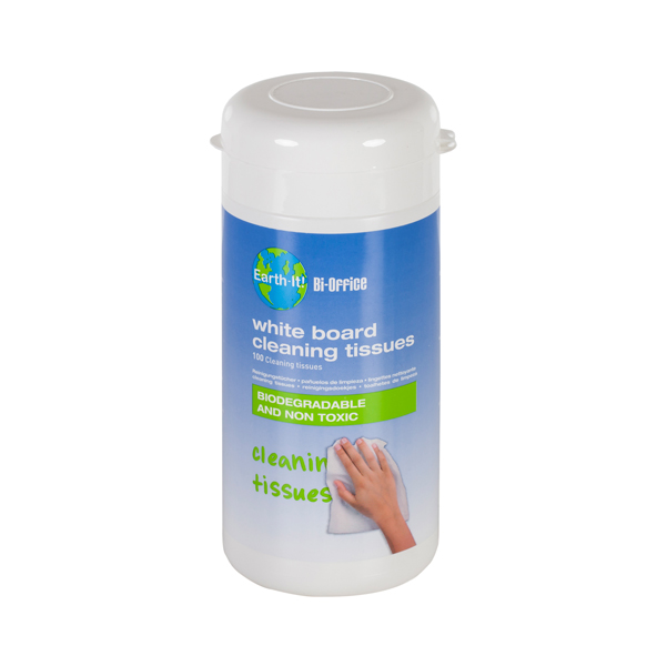  Salviette di pulizia per lavagne bianche Earth-it - Bi-Office - conf. 100 pezzi 