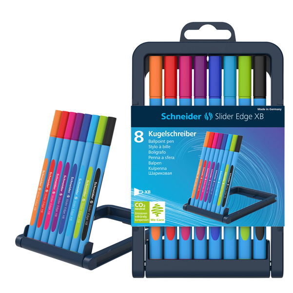  Penna a sfera Slider Edge - tratto XB - colori assortiti - Schneider - astuccio 8 pezzi 