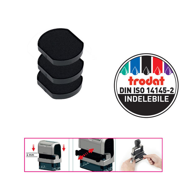  Tampone di ricambio 6/4630 - nero - Trodat - conf. 3 pezzi 