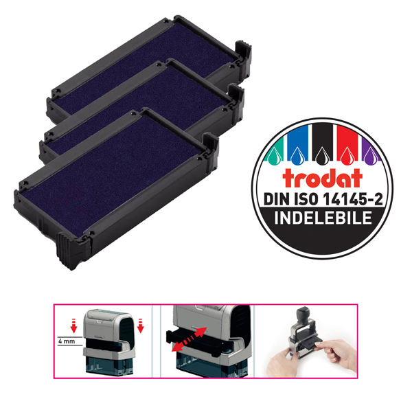  Tampone di ricambio 6/4910 - blu - Trodat - conf. 3 pezzi 