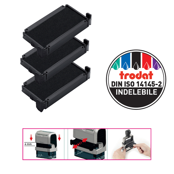  Tampone di ricambio 6/4911 - nero - Trodat - conf. 3 pezzi 