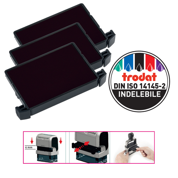  Tampone di ricambio 6/4750 - nero - Trodat - conf. 3 pezzi 