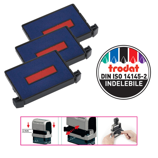  Tampone di ricambio 6/4750/2 - blu/rosso - Trodat - conf. 3 pezzi 