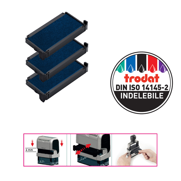  Tampone di ricambio 6/4912 - blu - Trodat - conf. 3 pezzi 