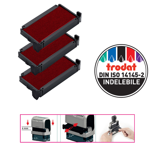  Tampone di ricambio 6/4911 - rosso - Trodat - conf. 3 pezzi 