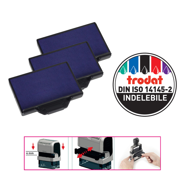  Tampone di ricambio 6/56 - blu - Trodat - conf. 3 pezzi 