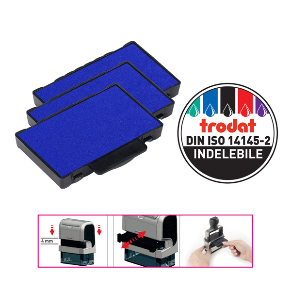  Tampone di ricambio 6/53 - blu - Trodat - conf. 3 pezzi 