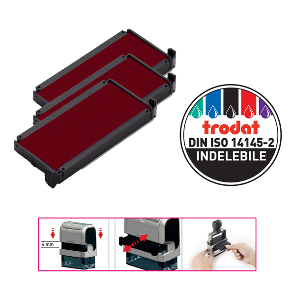  Tampone di ricambio 6/4913 - rosso - Trodat - conf. 3 pezzi 
