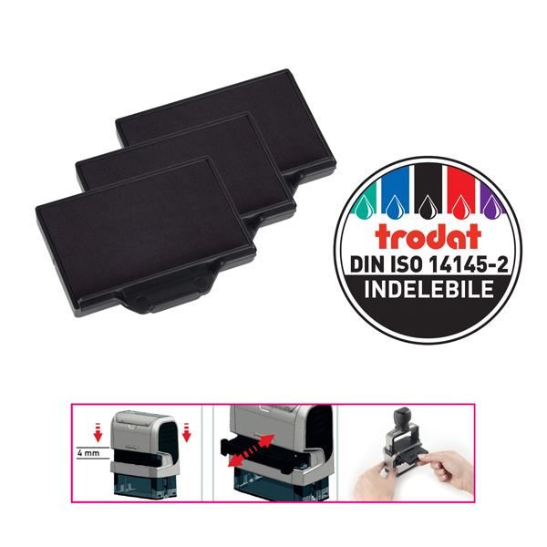  Tampone di ricambio 6/56 - nero - Trodat - conf. 3 pezzi 