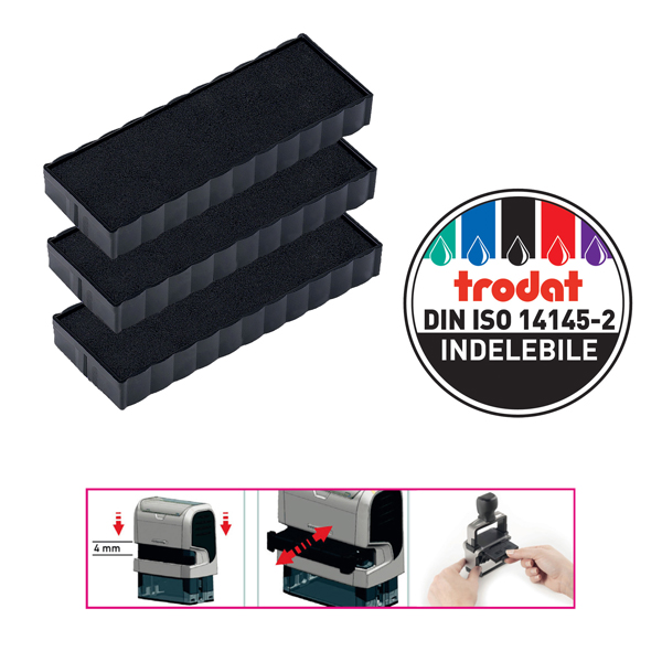  Tampone di ricambio 6/4817 - nero - Trodat - conf. 3 pezzi 