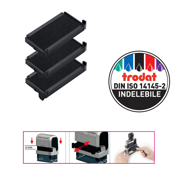  Tampone di ricambio 6/4912 - nero - Trodat - conf. 3 pezzi 