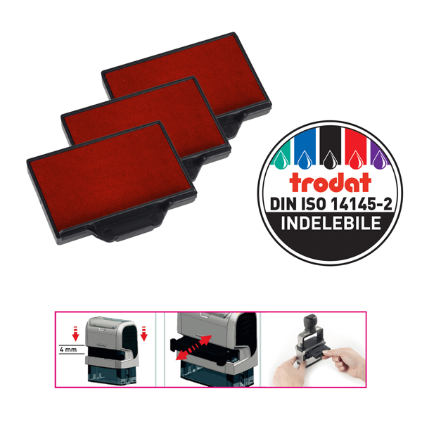  Tampone di ricambio 6/56 - rosso - Trodat - conf. 3 pezzi 