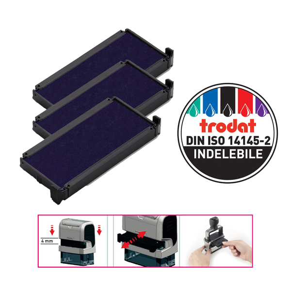  Tampone di ricambio 6/4913 - blu - Trodat - conf. da 3 pezzi 