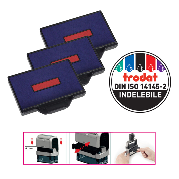  Tampone di ricambio 6/56/2 - blu/rosso - Trodat - conf. 3 pezzi 