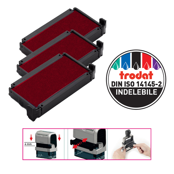  Tampone di ricambio 6/4910 - rosso - Trodat - conf. 3 pezzi 