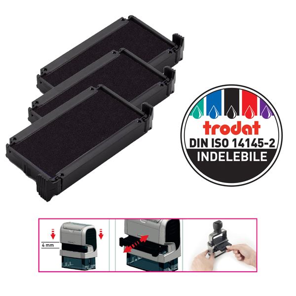  Tampone di ricambio 6/4910 - nero - Trodat - conf. 3 pezzi 
