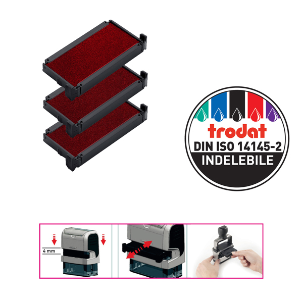  Tampone di ricambio 6/4912 - rosso - Trodat - conf. 3 pezzi 