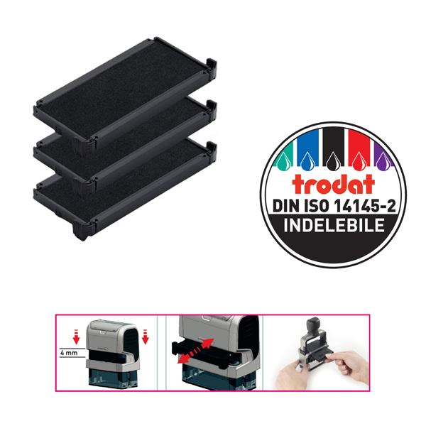  Tampone di ricambio 6/4915 - nero - Trodat - conf. 3 pezzi 