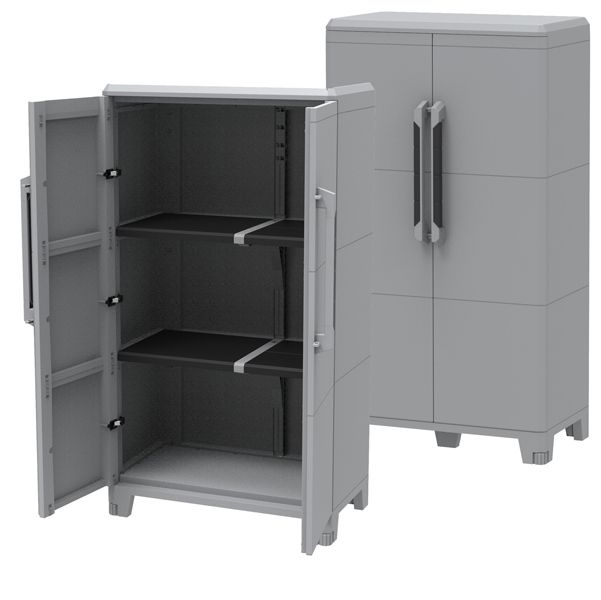  Armadio Transforming Modular 3 - 78 x 43,6 x 143 cm - PPL - grigio - Terry 